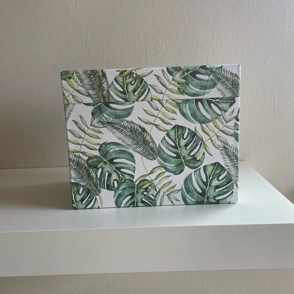 Tropical Leaf Print Storage Box